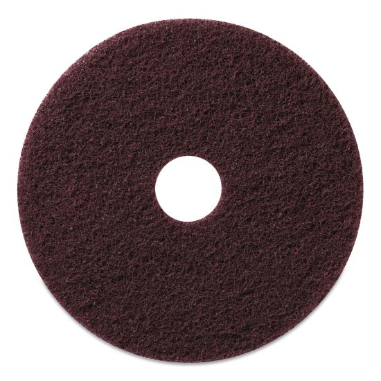 Stripping Pads, 17" Diameter, Burgundy, 5/Carton1