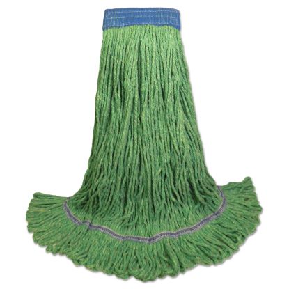 Super Loop Wet Mop Head, Cotton/Synthetic Fiber, 5" Headband, X-Large Size, Green, 12/Carton1