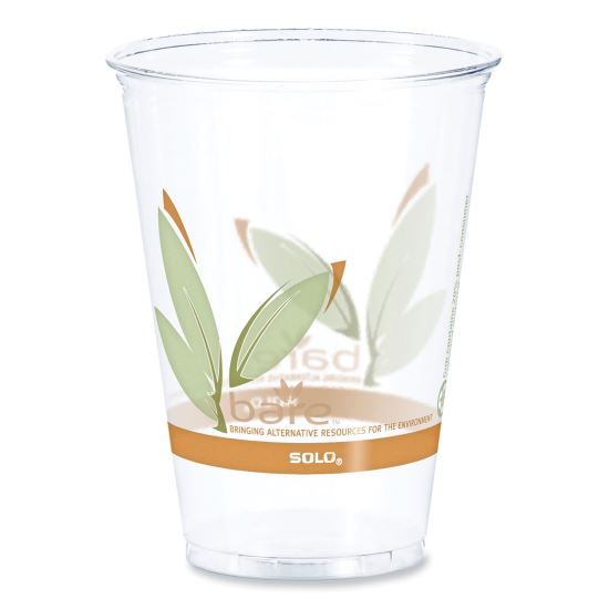 Bare Eco-Forward RPET Cold Cups, 10 oz, Plastic, Leaf Design, 1,000/Carton1