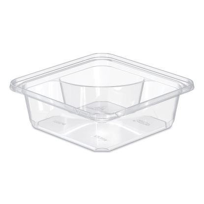 TamperGuard Snack Boxes, 2 Compartments, 6.3 x 6.3 x 2.1, Clear, Plastic, 300/Carton1