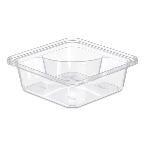 TamperGuard Snack Boxes, 2 Compartments, 6.3 x 6.3 x 2.1, Clear, Plastic, 300/Carton1