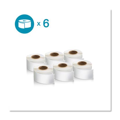 LW 1-Up File Folder, 0.56" x 3.43", White, 130 Labels/Roll, 6 Rolls/Pack1