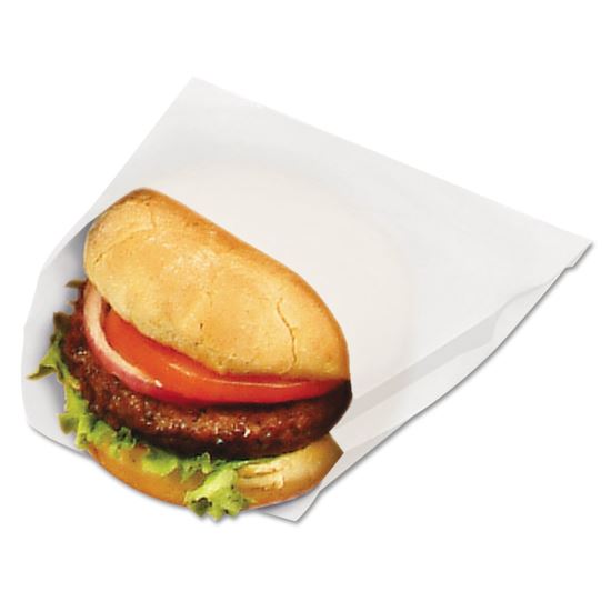 Waxed Single-Serve Bags, 6" x 1" x 7", Translucent White, 6,000/Carton1