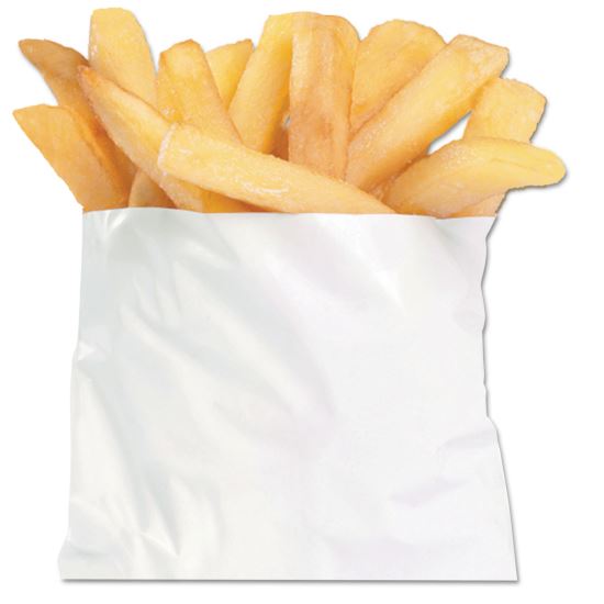 French Fry Bags, 4.5" x 4.5", White, 2,000/Carton1
