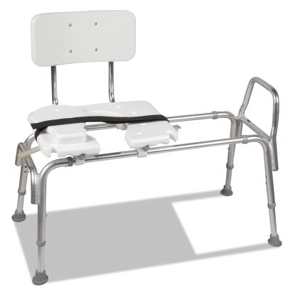 Heavy-Duty Sliding Transfer Bench with Cut-Out Seat, 19w x 15d x 19 to 23h, 400 lbs Capacity1
