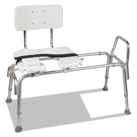 Heavy-Duty Sliding Transfer Bench with Cut-Out Seat, 19w x 15d x 19 to 23h, 400 lbs Capacity1