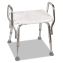 Shower Chair, Backless, Supports Up to 350 lb, 16" to 20" Seat Height, White/Aluminum1