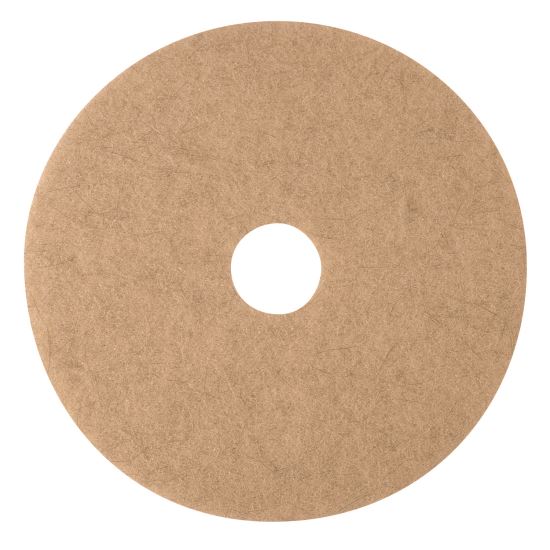 Ultra High-Speed Natural Blend Floor Burnishing Pads 3500, 19" Diameter, Tan, 5/Carton1
