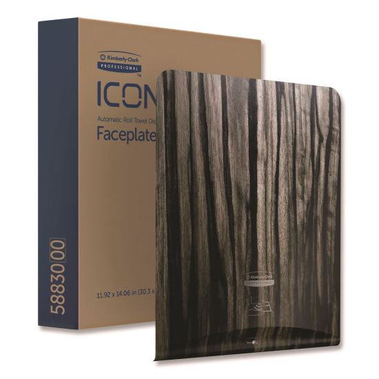 ICON Faceplate for Automatic Roll Towel Dispenser, 18.12 x 15.62 x 12.87, Ebony Woodgrain1