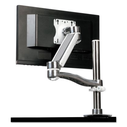 Desk-Mounted Flat Panel Monitor Arm, For 22" Monitors, 360 deg Rotation, 180 deg Tilt, 360 deg Pan, Silver, Supports 40 lb1