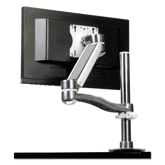Desk-Mounted Flat Panel Monitor Arm, For 22" Monitors, 360 deg Rotation, 180 deg Tilt, 360 deg Pan, Silver, Supports 40 lb1