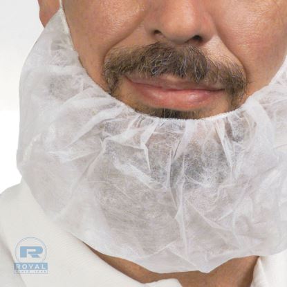Poly Latex-Free Beard Protector, Spun-Bonded Polypropylene, One Size Fits All, White, 100/Box, 10 Boxes/Carton1