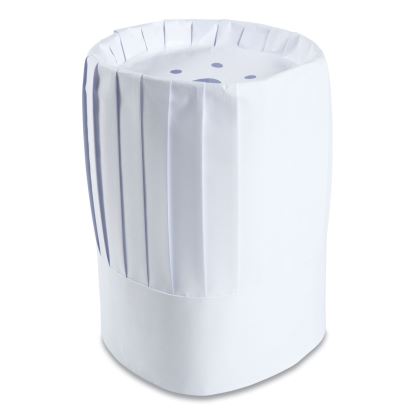 Pleated Chef's Hats, Paper, Adjustable, 10" Tall, One Size, White, 24/Carton1