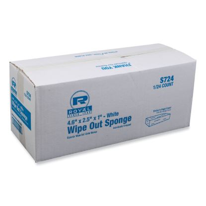 Medium-Duty Wipe Out Scrubbing Sponge, 4.6 x 2.5, 1" Thick, White, 24/Carton1