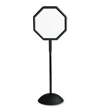 WriteWay Two-Sided Dry Erase Standing Message Sign, White 18" x 18" Octagon Surface, Black Frame, 18" x 18" x 65"1