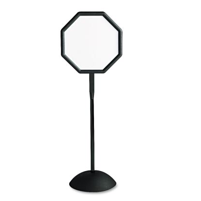 WriteWay Two-Sided Dry Erase Standing Message Sign, White 18" x 18" Octagon Surface, Black Frame, 18" x 18" x 65"1