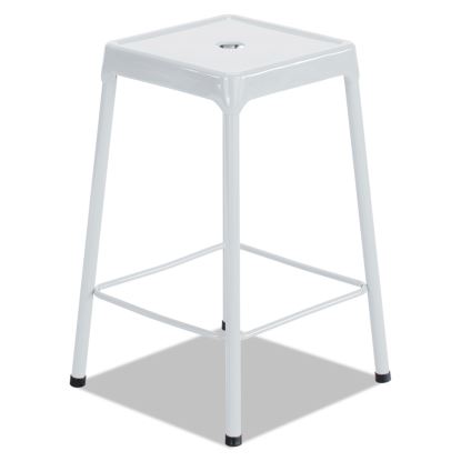 Counter-Height Steel Stool, Backless, Supports Up to 250 lb, 25" Seat Height, White1