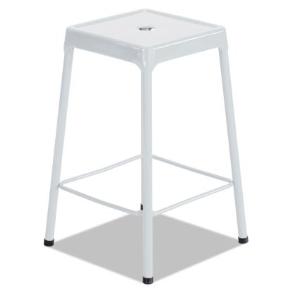 Bar-Height Steel Stool, Backless, Supports Up to 250 lb, 29" Seat Height, White1