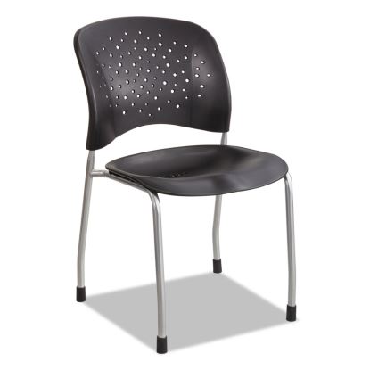 Reve Guest Chair with Straight Legs, 19" x 24.5" x 33.5", Black Seat, Black Back, Silver Base, 2/Carton1