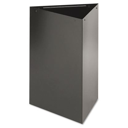 Trifecta Waste Receptacle, 26" High Base, 15 gal, Steel, Black1