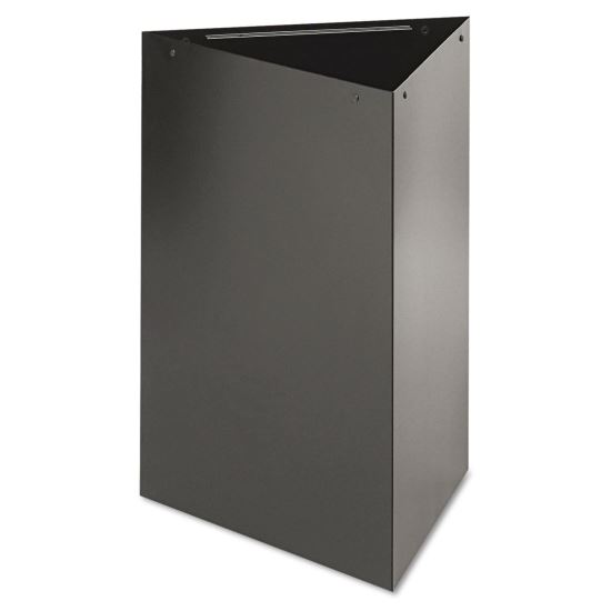 Trifecta Waste Receptacle, 26" High Base, 15 gal, Steel, Black1