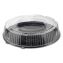 Round Catering Tray with Dome Lid, 16" Diameter, Black/Clear, Plastic, 25/Carton1
