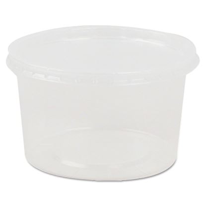 Deli Containers and Lids, 8 oz, 4.56" Diameter x 1.09" h, Clear, Plastic, 250/Carton1