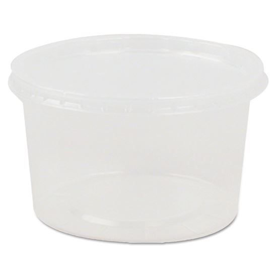 Deli Containers and Lids, 8 oz, 4.56" Diameter x 1.09" h, Clear, Plastic, 250/Carton1