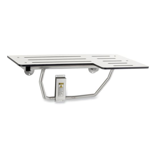 Reversible Folding Shower Seat, White/Stainless Steel1