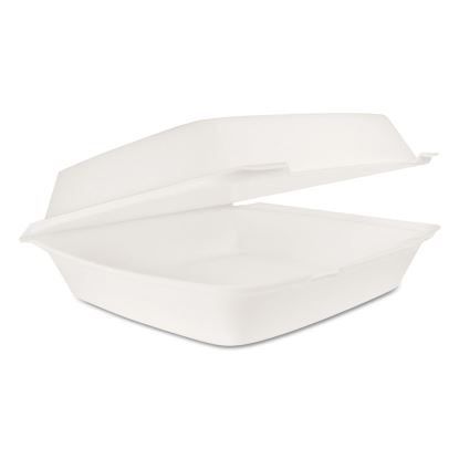 Hinged Lid Carryout Container, 9.5 x 10.33 x 3.5, White, Foam, 100/Bag, 2 Bags/Carton1