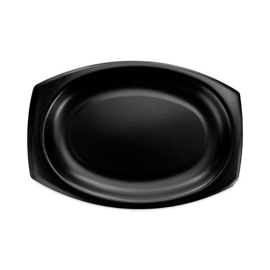 Quiet Classic Laminated Foam Dinnerware, Platter, 10.7 x 11, Black, 500/Carton1