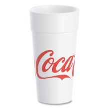 Coca-Cola Foam Cups, 24 oz, White/Red, 20/Bag, 25 Bags/Carton1