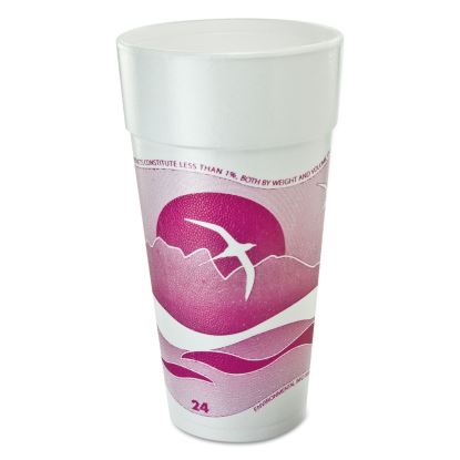 Horizon Hot/Cold Foam Drinking Cups, 24 oz, Mauve, 20/Bag, 25 Bags/Carton1