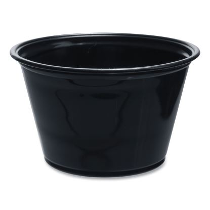 Conex Complements Portion/Medicine Cups, 4 oz, Plastic, Black, 125/Bag, 20 Bags/Carton1