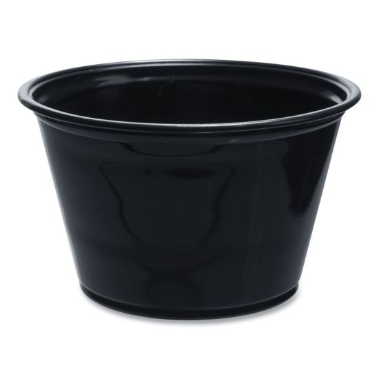 Conex Complements Portion/Medicine Cups, 4 oz, Plastic, Black, 125/Bag, 20 Bags/Carton1