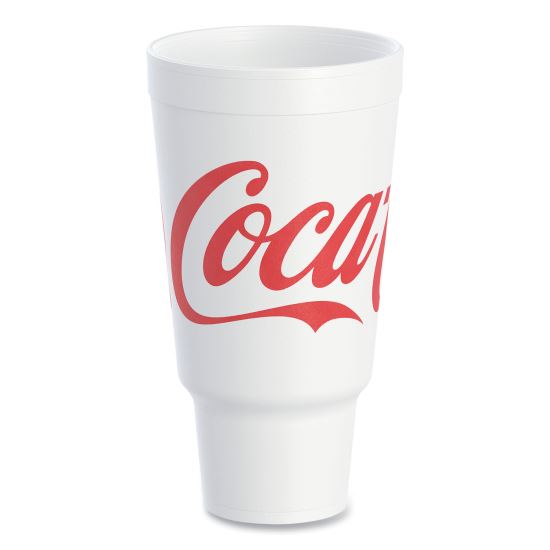 Coca-Cola Foam Cups, 44 oz, White/Red, 20/Bag, 15 Bags/Carton1