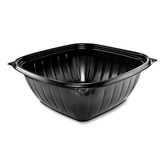 PresentaBowls Pro Black Square Bowls, 64 oz, 8.5 x 8.5 x 3.3, Plastic, 63/Bag, 4 Bags/Carton1