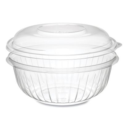 PresentaBowls Bowl/Lid Combo-Paks, 32 oz, Clear, Plastic, 63/Pack, 4 Pack/Carton1