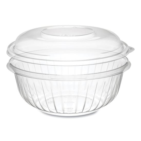 PresentaBowls Bowl/Lid Combo-Paks, 32 oz, Clear, Plastic, 63/Pack, 4 Pack/Carton1