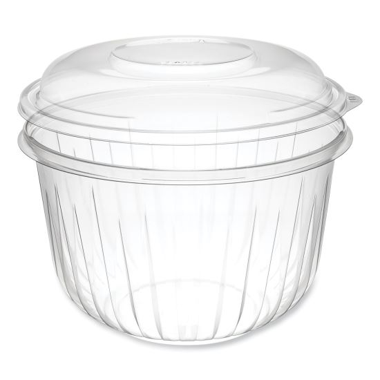 PresentaBowls Bowl/Lid Combo-Paks, 64 oz, Clear, Plastic, 126/Carton1