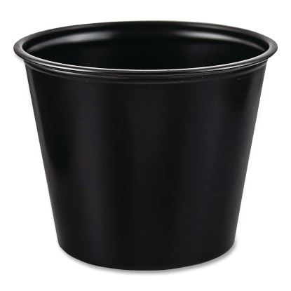 Portion Containers, 5.5 oz, Plastic, Black, 250/Bag, 10 Bags/Carton1