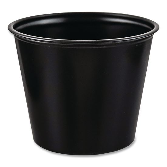 Portion Containers, 5.5 oz, Plastic, Black, 250/Bag, 10 Bags/Carton1