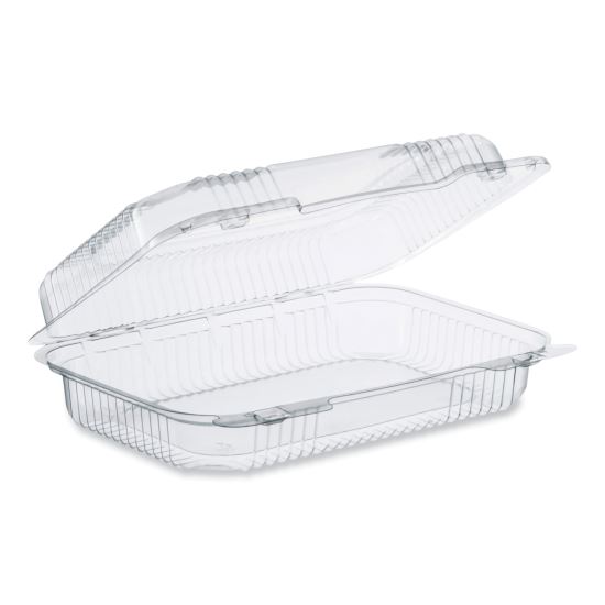 StayLock Clear Hinged Lid Containers, 6.8 x 9.4 x 2.6, Clear, Plastic, 125/Pack, 2 Packs/Carton1
