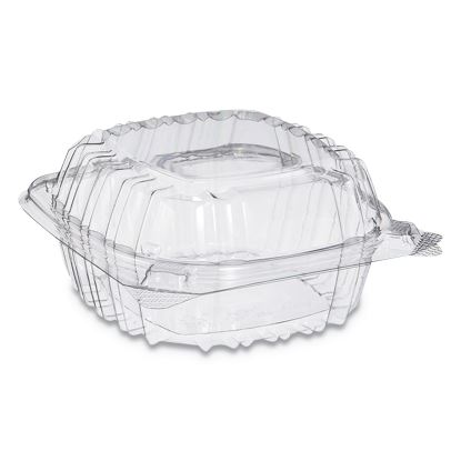 ClearSeal Hinged-Lid Plastic Containers, 13.8 oz, Clear, Plastic, 500/Carton1
