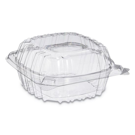 ClearSeal Hinged-Lid Plastic Containers, 13.8 oz, Clear, Plastic, 500/Carton1
