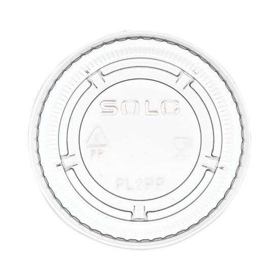 Portion/Souffle Cup Lids, Fits 1.5 oz to 2.5 oz Portion Containers, Plastic, Clear, 125/Sleeve, 20 Sleeves/Carton1
