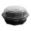 OctaView Hinged-Lid Hot Food Containers, 6.3 x 3.1 x 1.5, Black/Clear, Plastic, 200/Carton1
