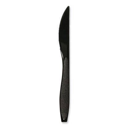 Impress Heavyweight Full-Length Polystyrene Cutlery, Knife, Plastic, Black, 1,000/Carton1