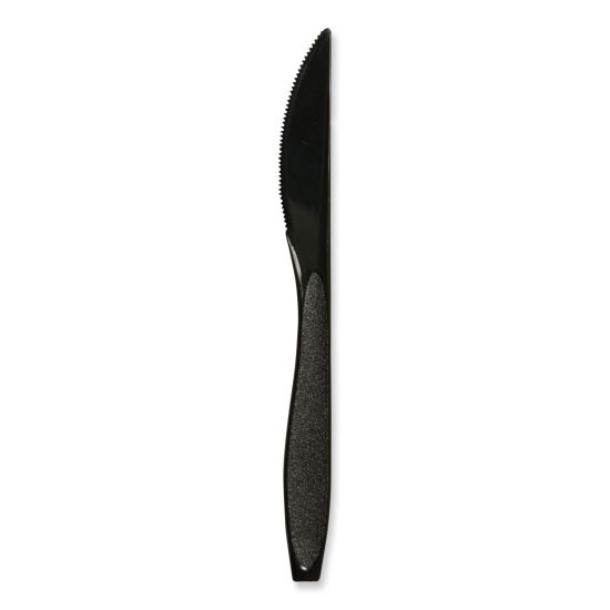Impress Heavyweight Full-Length Polystyrene Cutlery, Knife, Plastic, Black, 1,000/Carton1