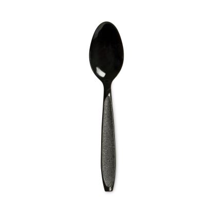 Impress Heavyweight Full-Length Polystyrene Cutlery, Spoon, Plastic, Black, 1,000/Carton1